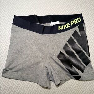 Nike Pro Women's Athletic Shorts Gray and Black